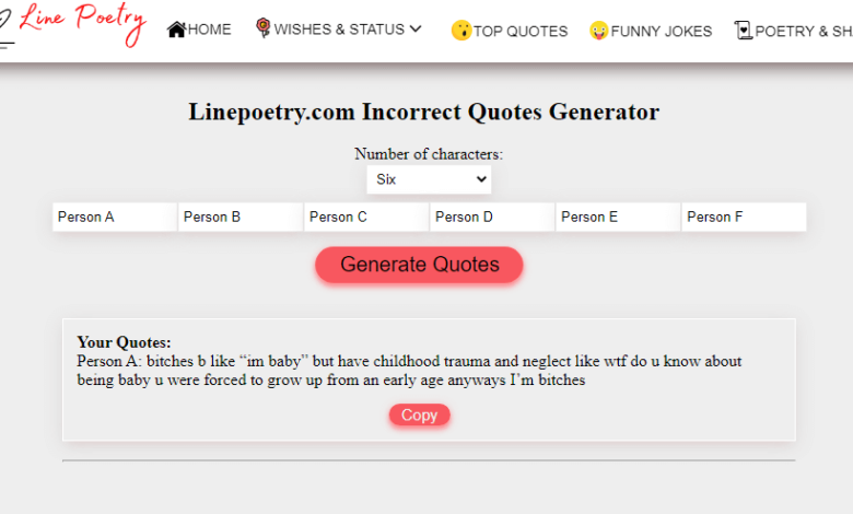 incorrect quotes generator